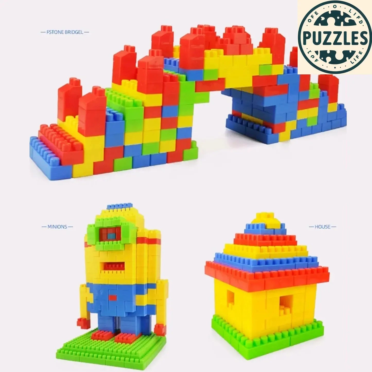 130-Piece Large Particle Building Block Set – Stacking Toy - Puzzles