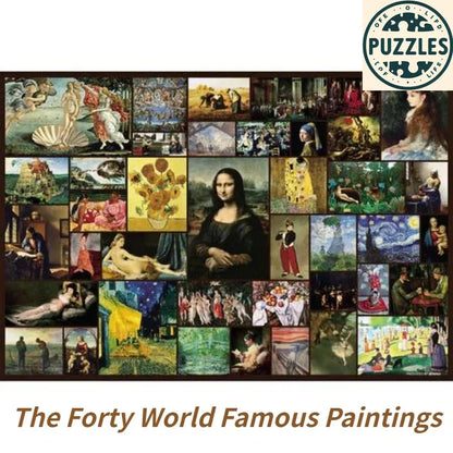 1500-Piece Jigsaw Puzzle – Forty World Famous Paintings (80×60cm) - Puzzles