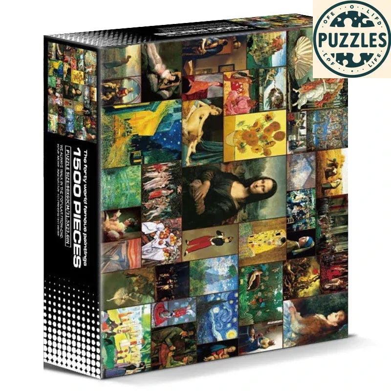 1500-Piece Jigsaw Puzzle – Forty World Famous Paintings (80×60cm) - Puzzles