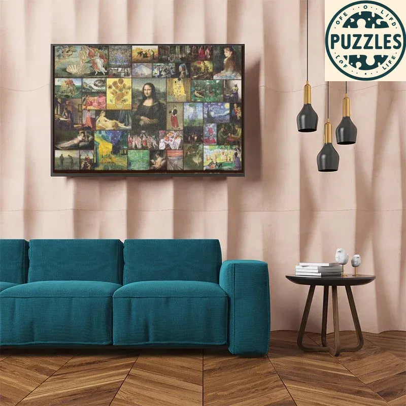 1500-Piece Jigsaw Puzzle – Forty World Famous Paintings (80×60cm) - Puzzles