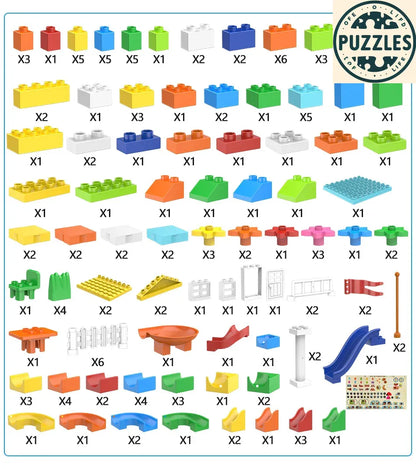 153-Piece Big Particle Roof Blocks – City House Slide Set - Puzzles