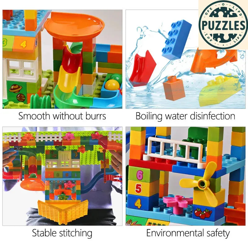 153-Piece Big Particle Roof Blocks – City House Slide Set - Puzzles