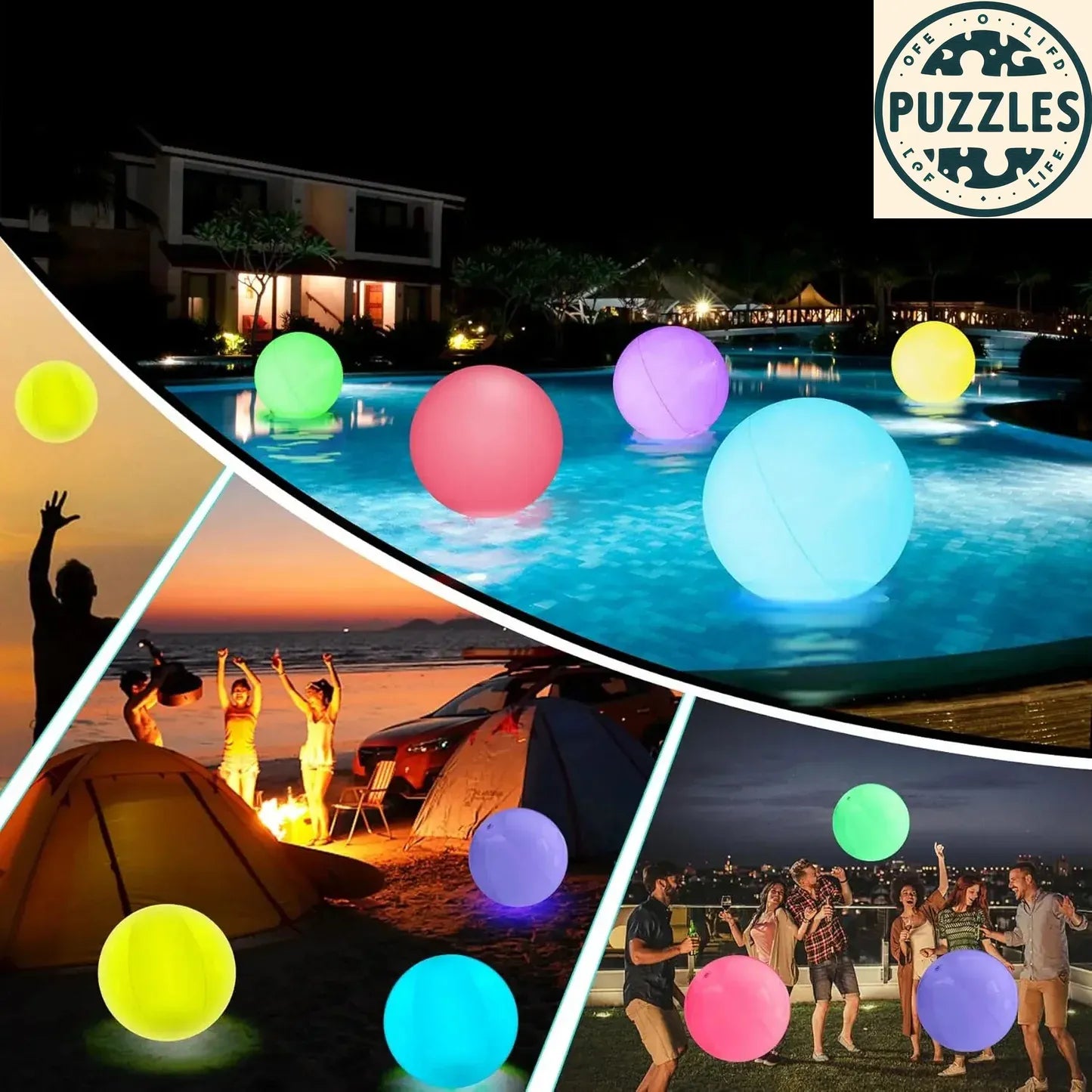 2-8 Pcs Light-Up Beach Balls 40cm – Puzolife - Puzolife - Puzzles of Life