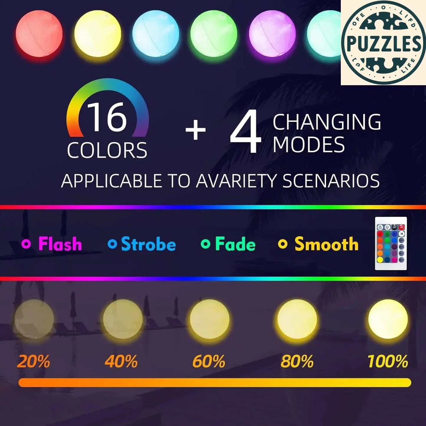 2-8 Pcs Light-Up Beach Balls 40cm – Puzolife - Puzolife - Puzzles of Life