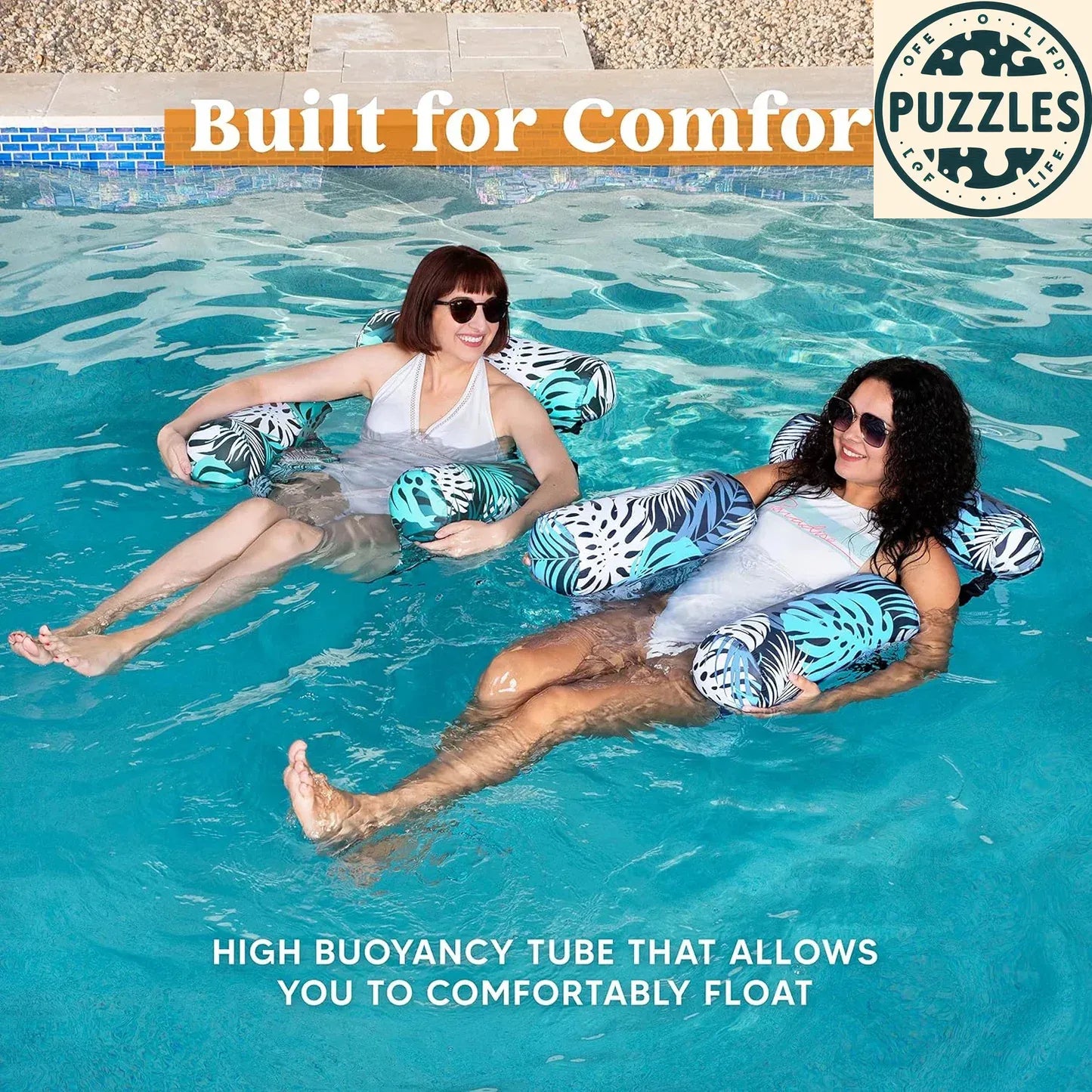 Inflatable Pool Lounge Chairs 2 Pcs Set - Puzolife - Puzolife - Puzzles of Life