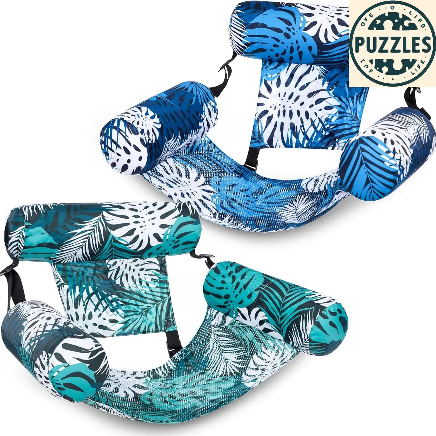 Inflatable Pool Lounge Chairs 2 Pcs Set - Puzolife - Puzolife - Puzzles of Life