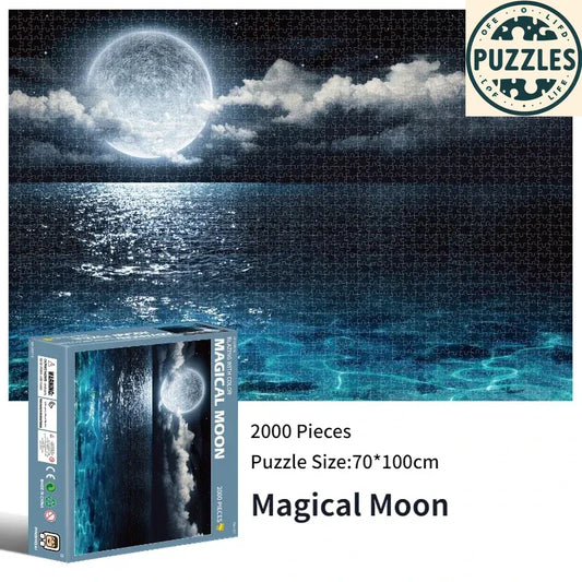 2000-Piece Jigsaw Puzzle – Magical Moon Landscape (70×100cm) - Puzzles