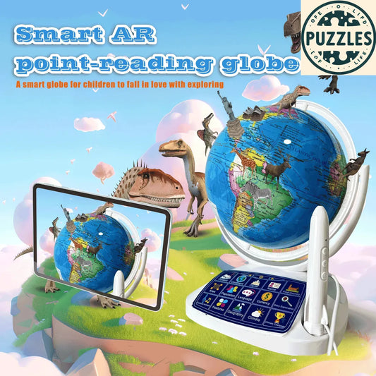 20cm Smart AR World Globe with Night Light - Puzzles