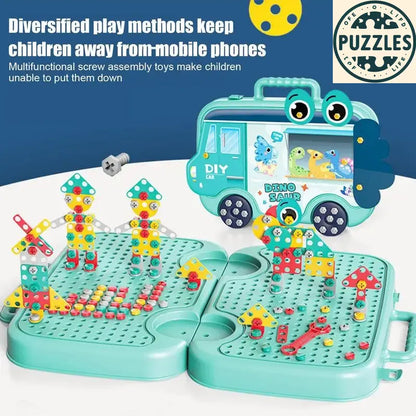 293-Piece Montessori Play Toolbox – 2D/3D Screw Puzzle Set - Puzzles