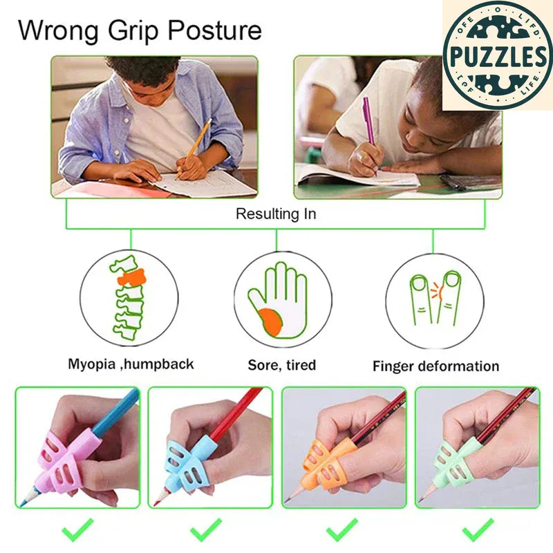 2-Piece Montessori Pencil Hold Corrector Set - Educational Toys for Kids’ Early Learning - Puzolife - Puzzles of Life