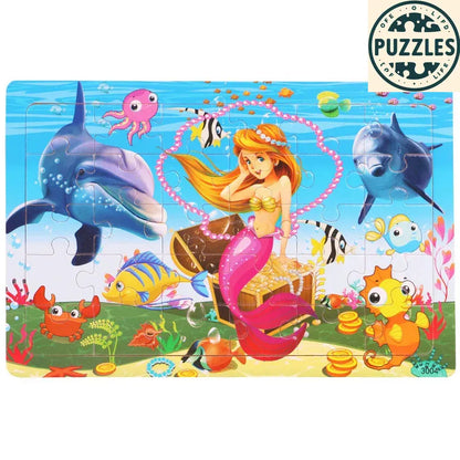 30-Piece Wooden Jigsaw Puzzle – Fun Brain Game for Kids - Puzzles