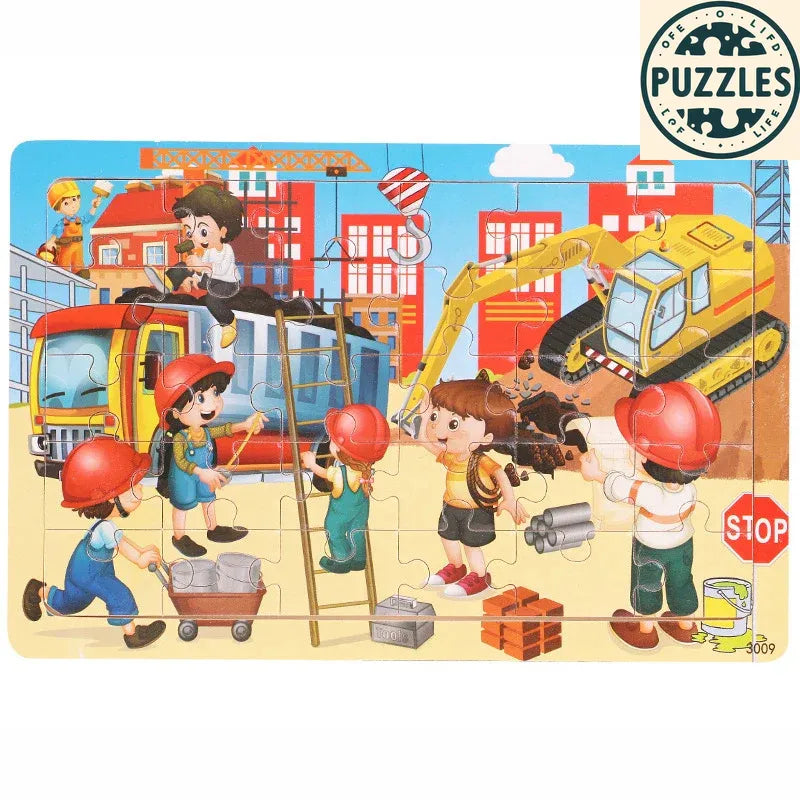 30-Piece Wooden Jigsaw Puzzle – Fun Brain Game for Kids - Puzzles