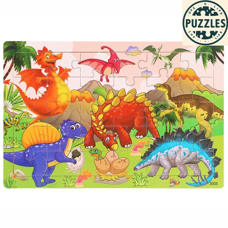 30-Piece Wooden Jigsaw Puzzle – Fun Brain Game for Kids - Puzzles