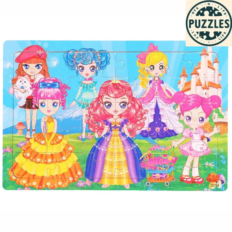 30-Piece Wooden Jigsaw Puzzle – Fun Brain Game for Kids - Puzzles