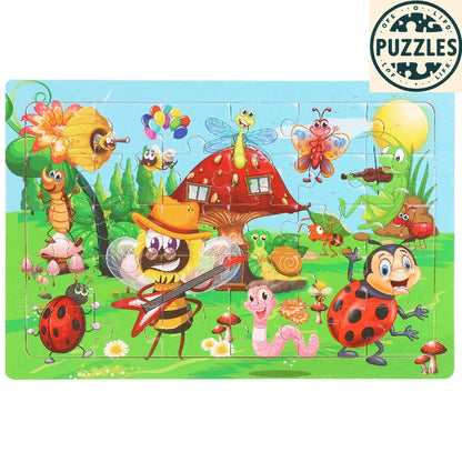 30-Piece Wooden Jigsaw Puzzle – Fun Brain Game for Kids - Puzzles