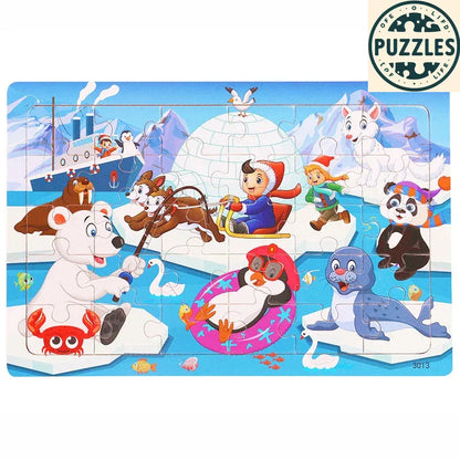 30-Piece Wooden Jigsaw Puzzle – Fun Brain Game for Kids - Puzzles