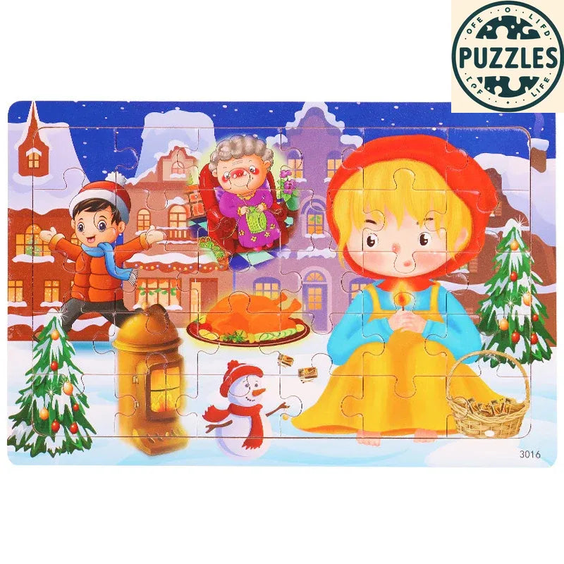 30-Piece Wooden Jigsaw Puzzle – Fun Brain Game for Kids - Puzzles