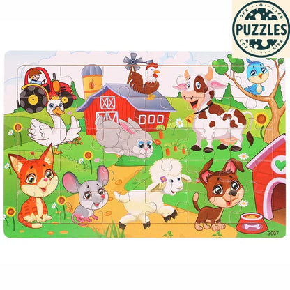 30-Piece Wooden Jigsaw Puzzle – Fun Brain Game for Kids - Puzzles