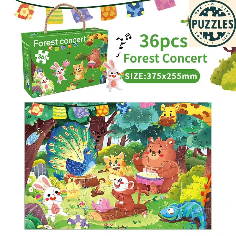 36-Piece Large Paper Jigsaw Puzzle – Easy-to-Carry Kids Puzzle - Puzzles