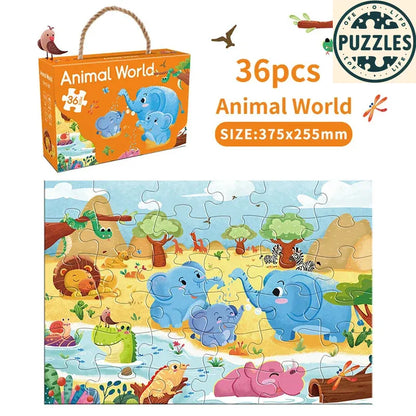 36-Piece Large Paper Jigsaw Puzzle – Easy-to-Carry Kids Puzzle - Puzzles