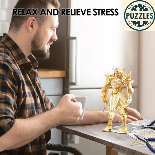 3D Metal Puzzle – Knight of Firmament Model Building Kit - Puzolife - Puzzles of Life