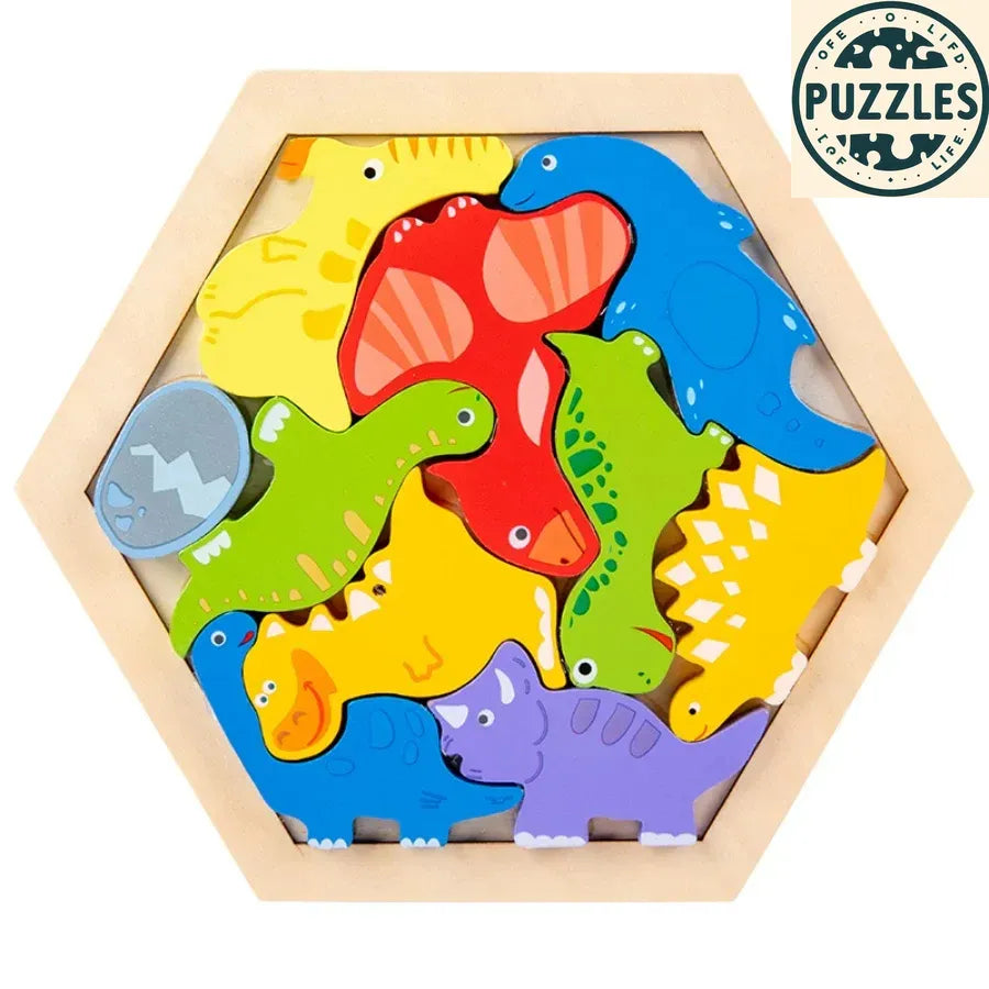 3D Wooden Animal Puzzle – Montessori Early Learning Blocks - Puzzles