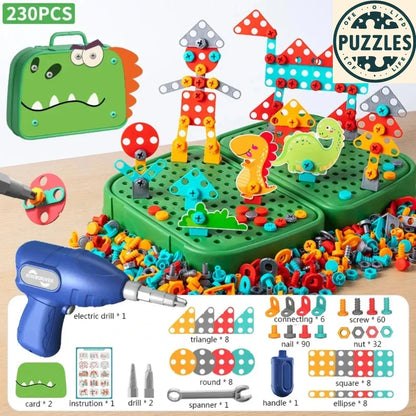 450-Piece STEM Drill Set – Mosaic Puzzle & Engineering Kit - Puzzles