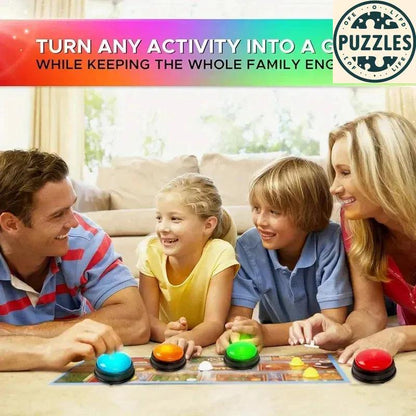 4PCS Answer Buzzers – Game Show Light & Sound Buttons - Puzzles