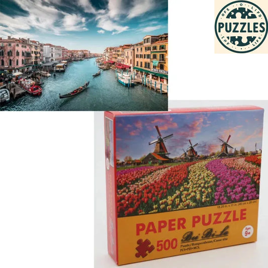 500-Piece Architecture Puzzle – Famous Tourist Attractions - Puzzles