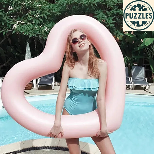 90 INS Heart Pool Float Pink Red - Puzolife - Puzolife - Puzzles of Life
