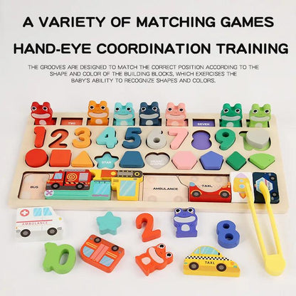 Montessori Shape & Number Matching Toy – Early Learning for Toddlers - Puzzles