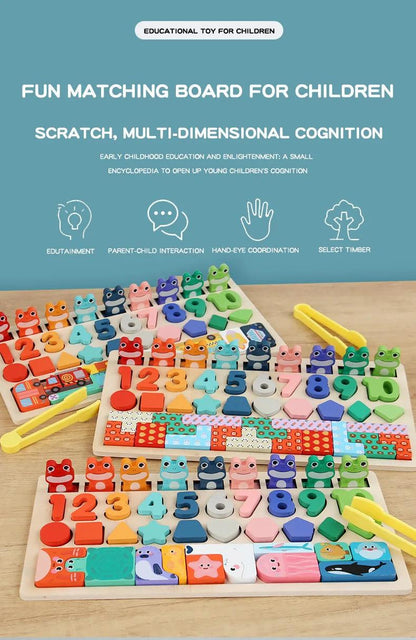 Montessori Shape & Number Matching Toy – Early Learning for Toddlers - Puzzles