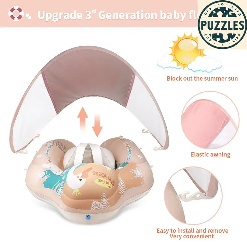 Baby Swimming Float With Canopy - Puzolife - Puzolife - Puzzles of Life