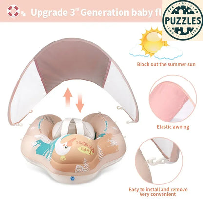 Baby Swimming Float With Canopy - Puzolife - Puzolife - Puzzles of Life