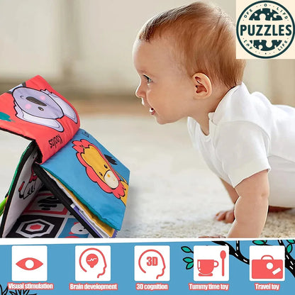 Baby Tummy Time Pillow - Montessori Black & White Sensory Toy for Newborns (0-6 Months) - Puzolife - Puzzles of Life
