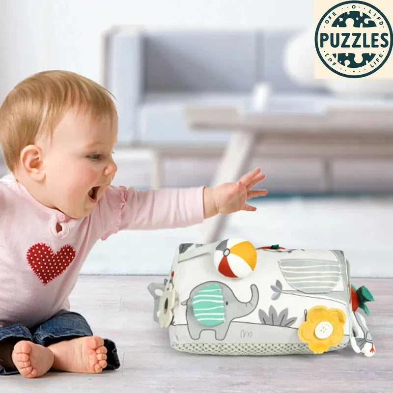 Baby Tummy Time Pillow - Montessori Black & White Sensory Toy for Newborns (0-6 Months) - Puzolife - Puzzles of Life