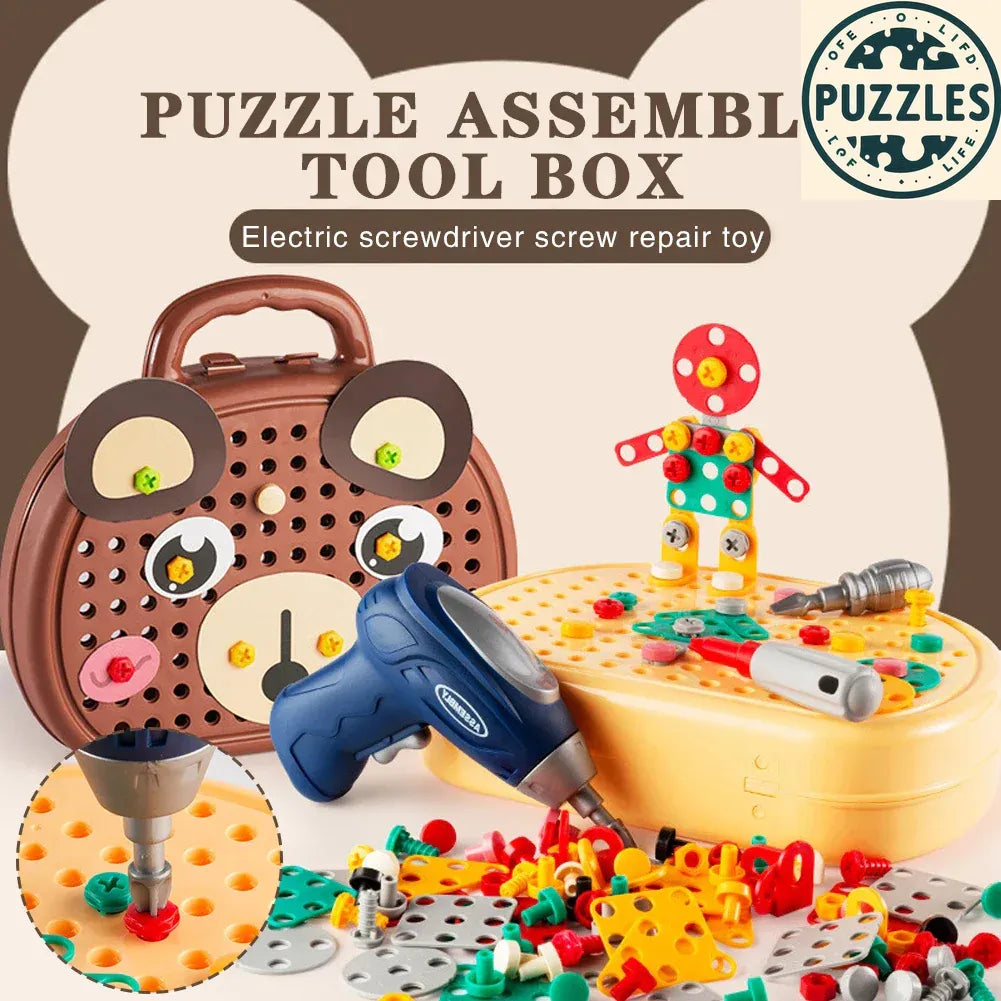 Children’s Electric Drill Toolbox – Educational 3D Puzzle Set - Puzzles