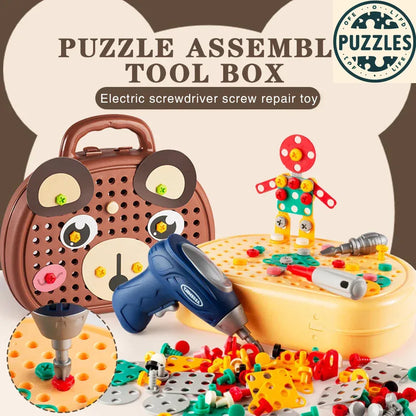 Children’s Electric Drill Toolbox – Educational 3D Puzzle Set - Puzzles