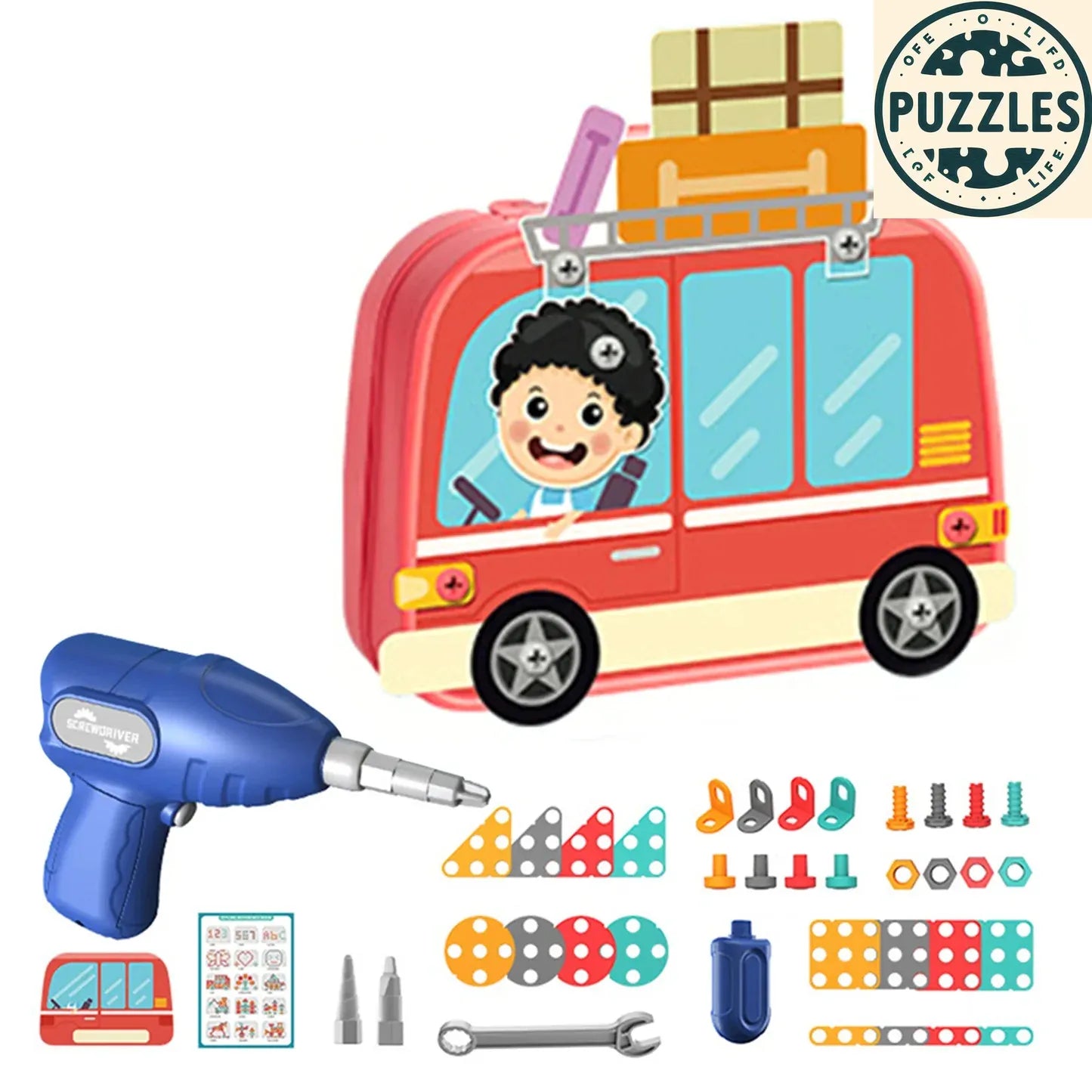 Children’s Electric Drill Toolbox – Educational 3D Puzzle Set - Puzzles