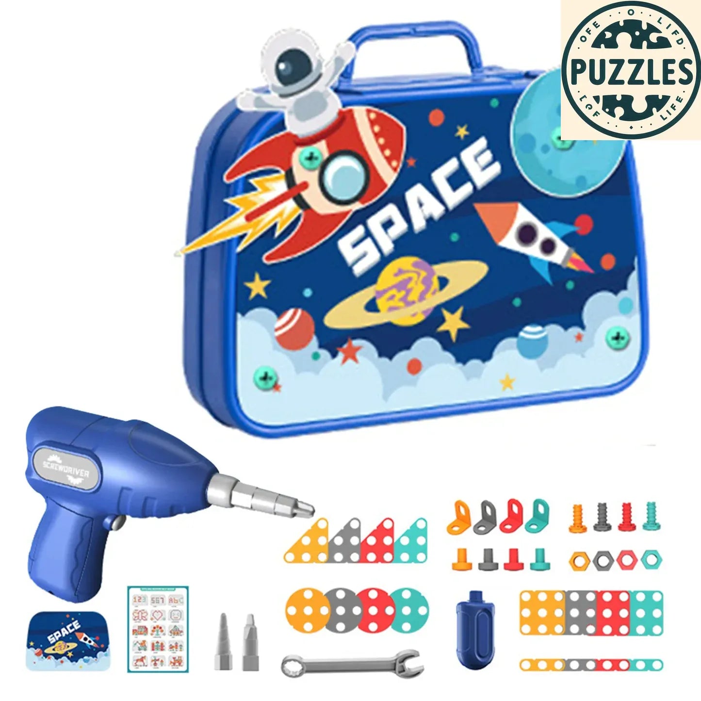 Children’s Electric Drill Toolbox – Educational 3D Puzzle Set - Puzzles