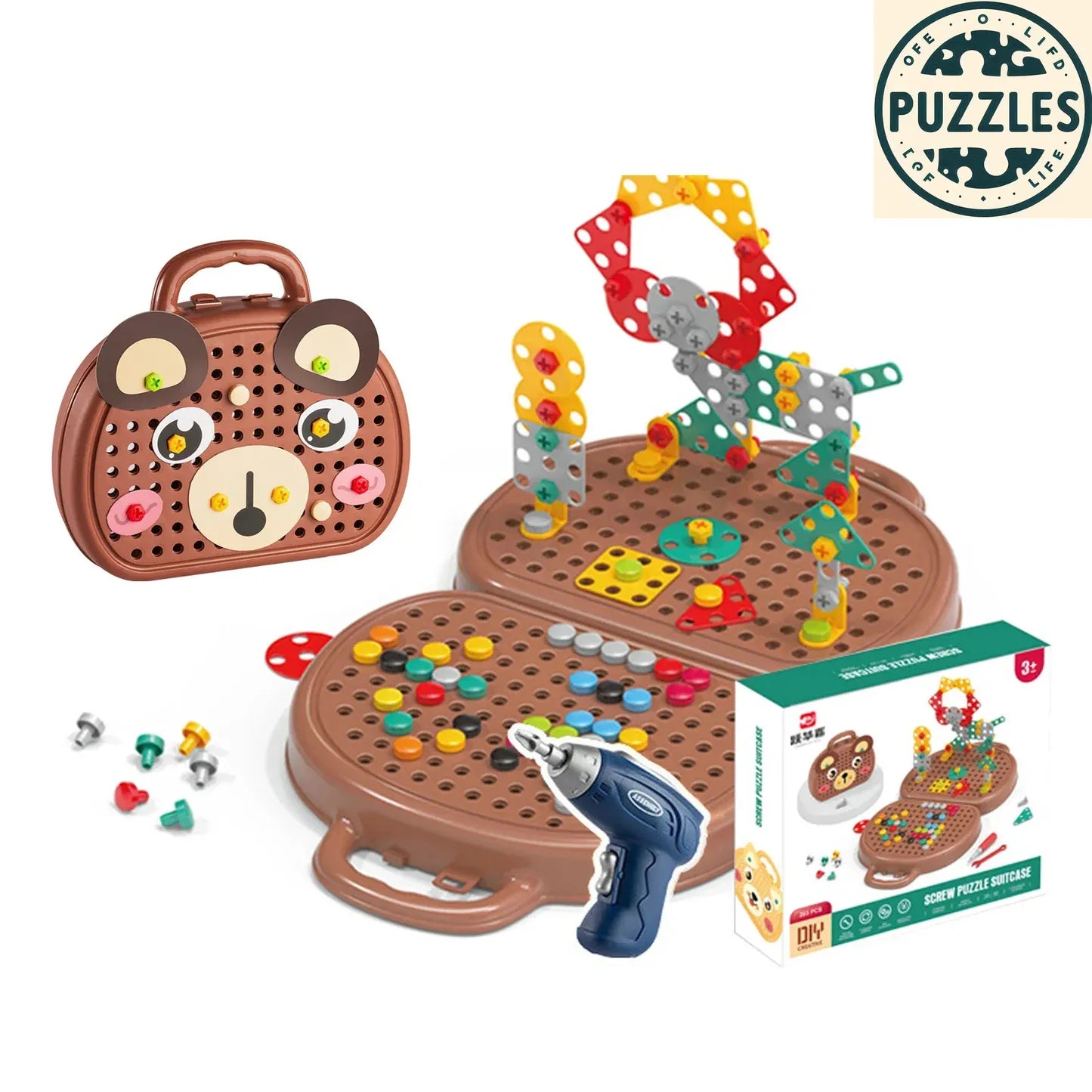 Children’s Electric Drill Toolbox – Educational 3D Puzzle Set - Puzzles