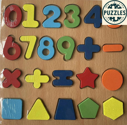 Colorful Alphabet & Number Wooden Puzzle – Educational Toy for Kids - Puzolife - Puzzles of Life