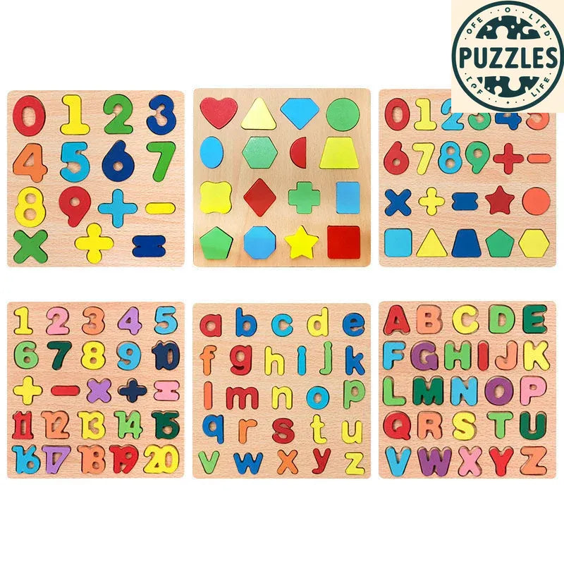 Colorful Alphabet & Number Wooden Puzzle – Educational Toy for Kids - Puzolife - Puzzles of Life