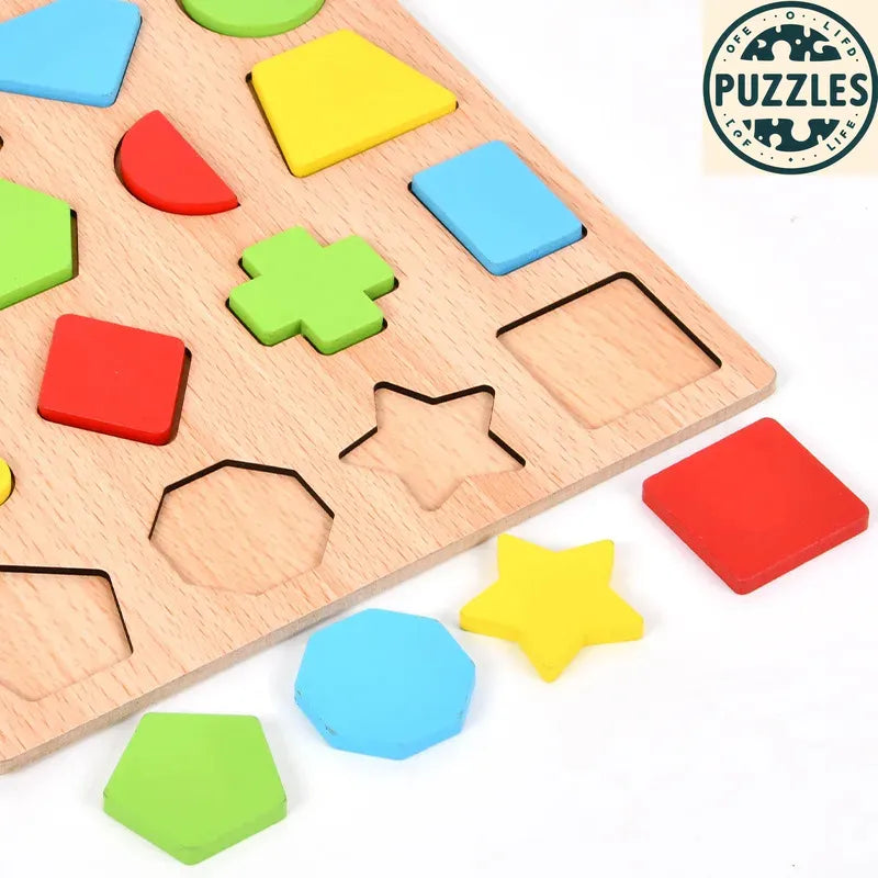 Colorful Alphabet & Number Wooden Puzzle – Educational Toy for Kids - Puzolife - Puzzles of Life