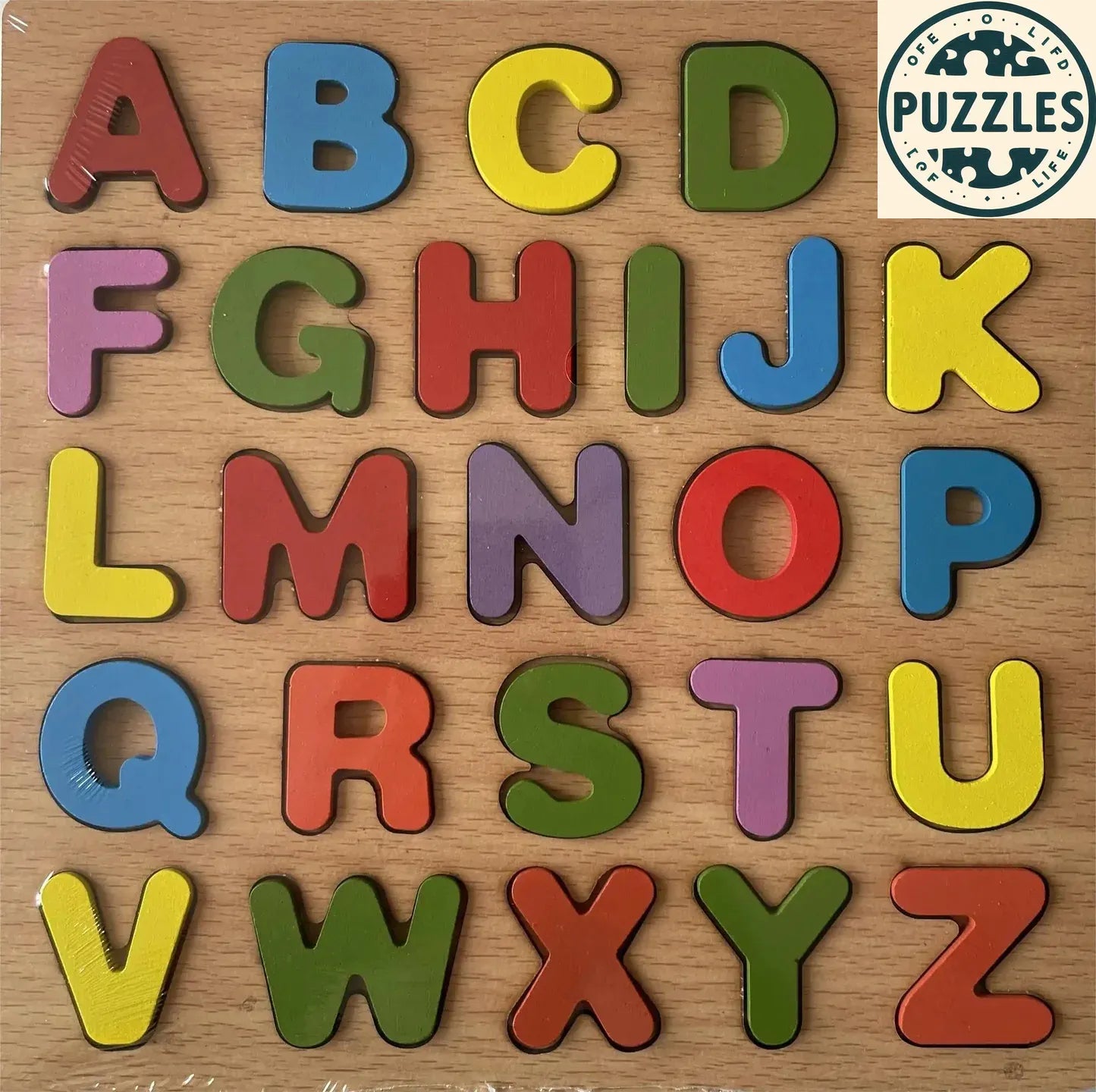 Colorful Alphabet & Number Wooden Puzzle – Educational Toy for Kids - Puzolife - Puzzles of Life