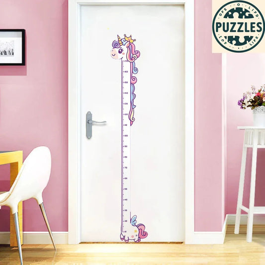 Cute Cartoon Height Sticker – Unicorn, Dinosaur & Giraffe - Puzolife - Puzzles of Life