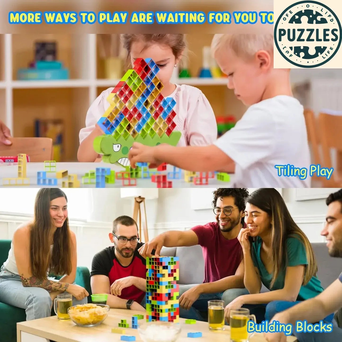 Dinosaur Balance Stacking Blocks Game - Puzzles