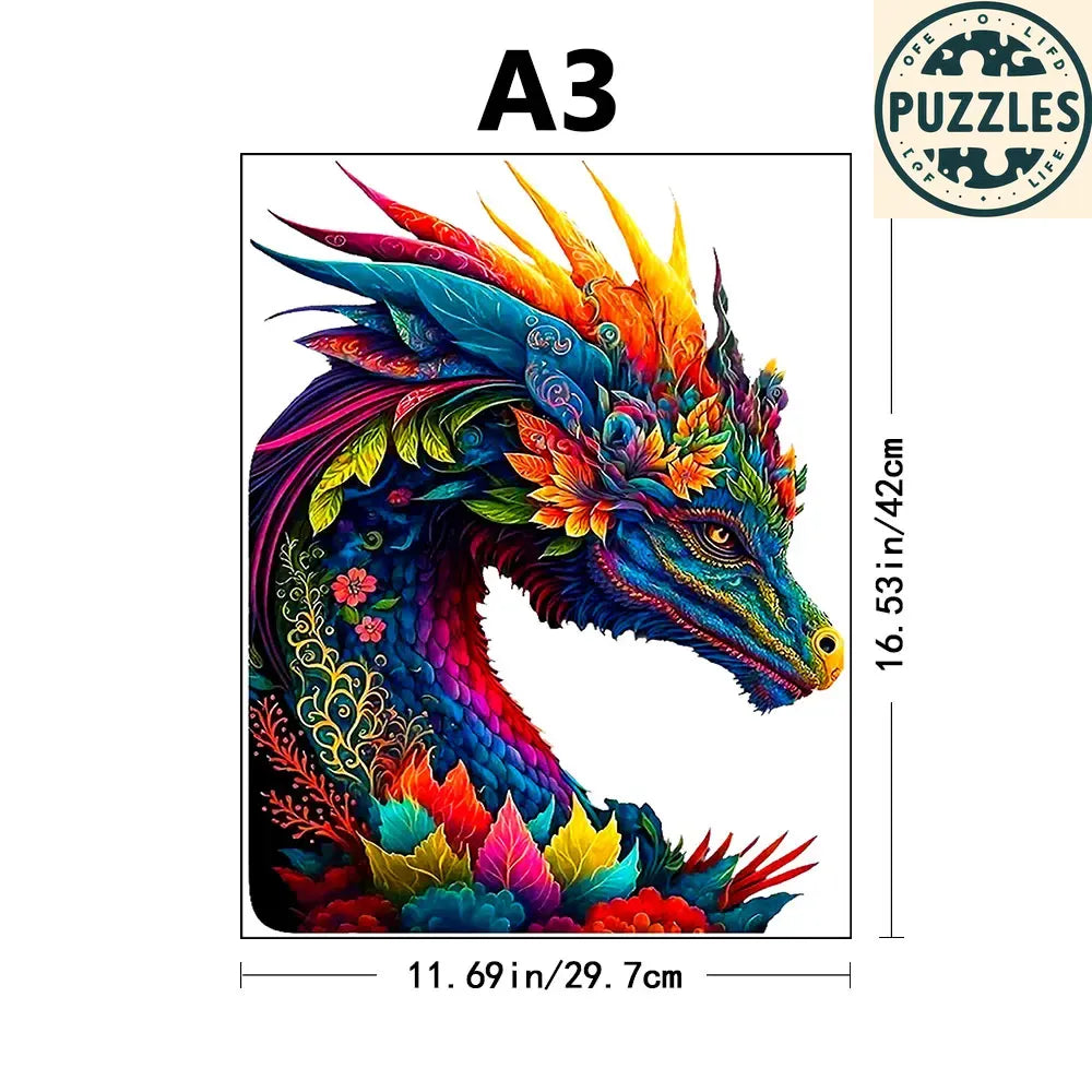 Dragon Wooden Jigsaw Puzzle – Challenging & Artistic Game - Puzzles