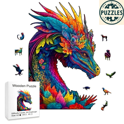 Dragon Wooden Jigsaw Puzzle – Challenging & Artistic Game - Puzzles