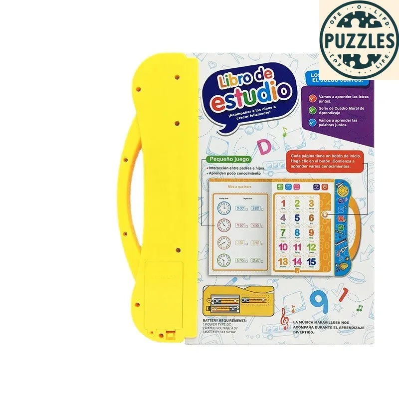 English Spanish Bilingual Learning Book for Kids - Puzzles